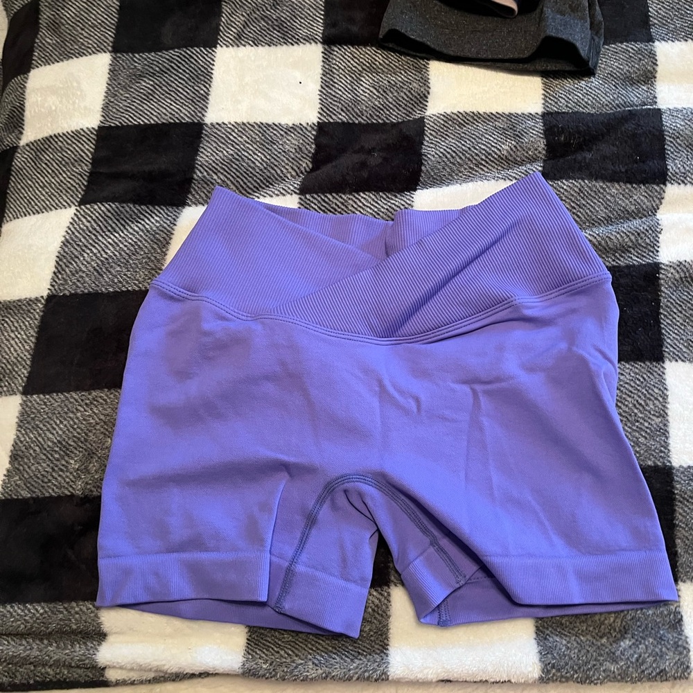 workout shorts lavender purple. buttery soft small